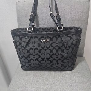 Coach Black  Signature Tote